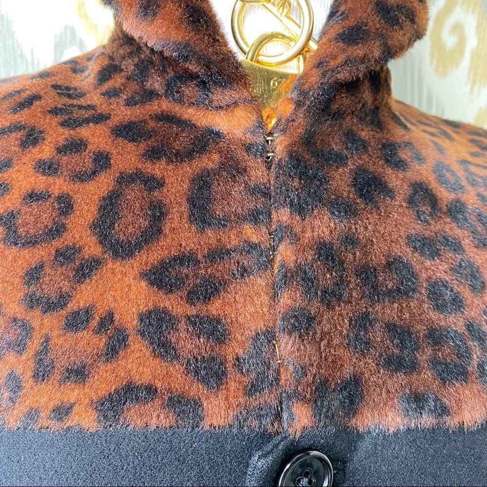 Vtg Ralph Lauren Fall 08 Collection Black Cashmere Leopard Print Cocktail Jacket - Picture 10 of 16